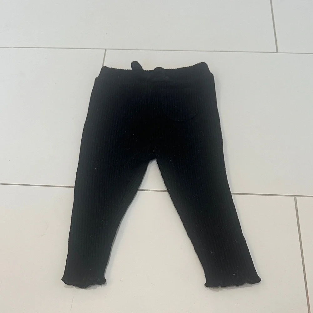 Zara Black Ribbed Kids Leggings 12/18m